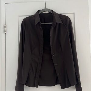 PRADA VINTAGE CHOCOLATE BROWN BUTTON DOWN SHIRT